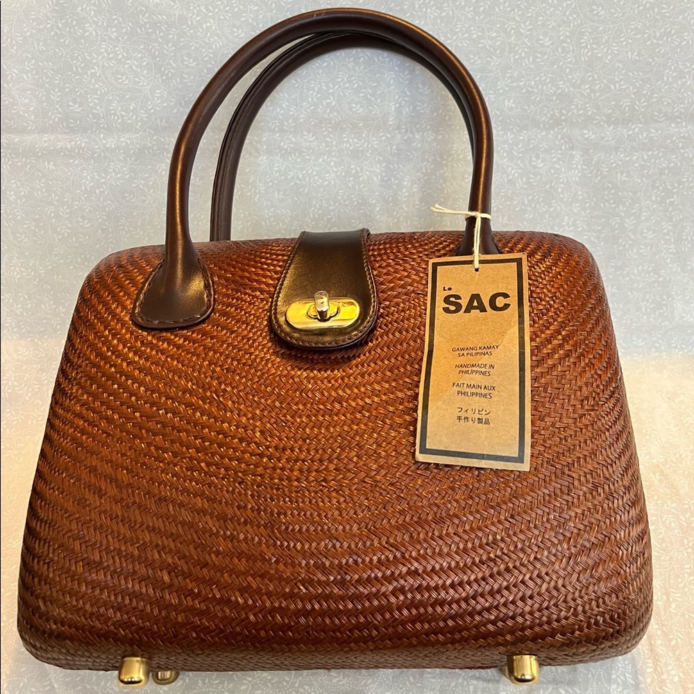 Brand New “LE SAC” Straw Handbag Purse